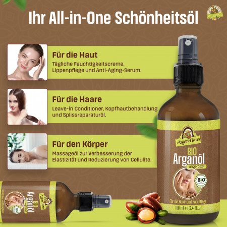 Bio Arganöl aus ungerösteten Samen(100ml mit Spender )